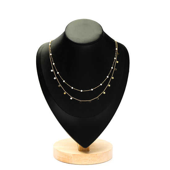 double layer stars necklace (N350-9)
